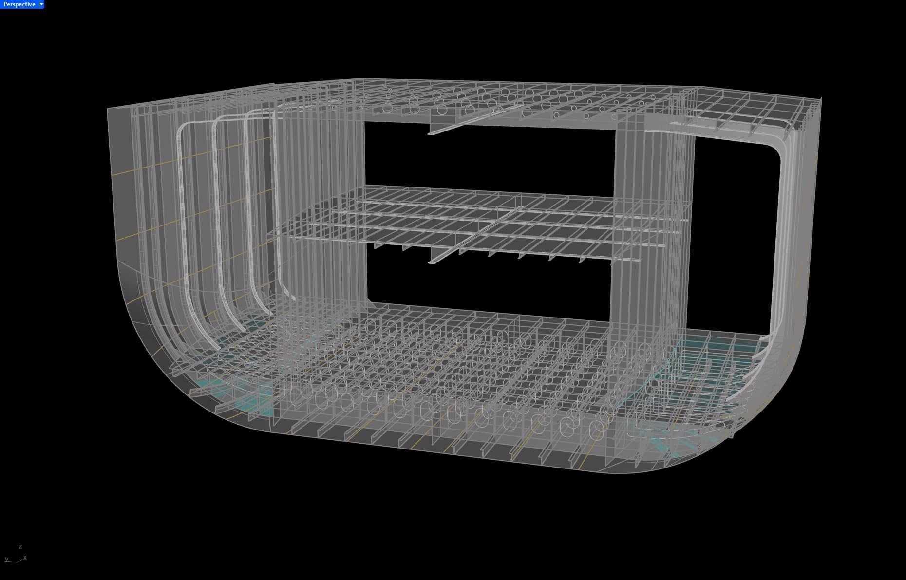 TR02 cross-section wireframe